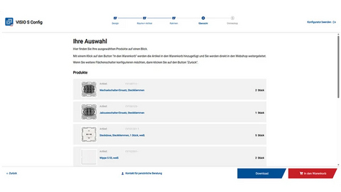 VISIO S Konfigurator Screenshot